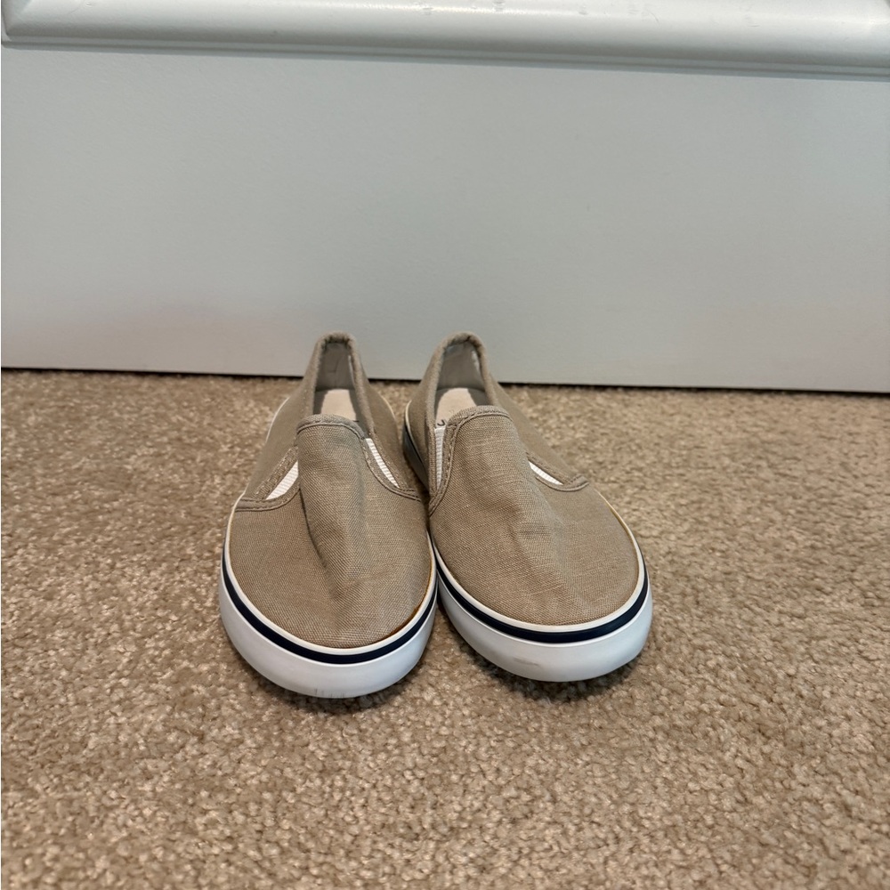 Janie and Jack Tan Slip-On Sneakers